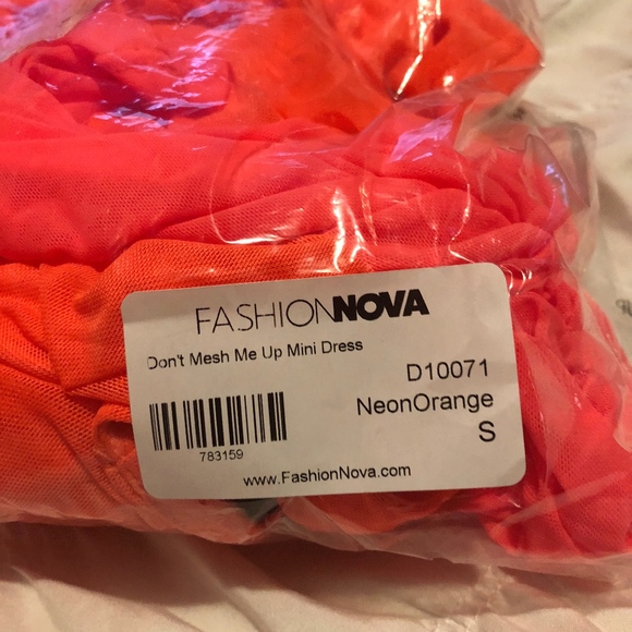 Brand New! Fashion Nova Neon Orange Dress - Picture 5 of 5